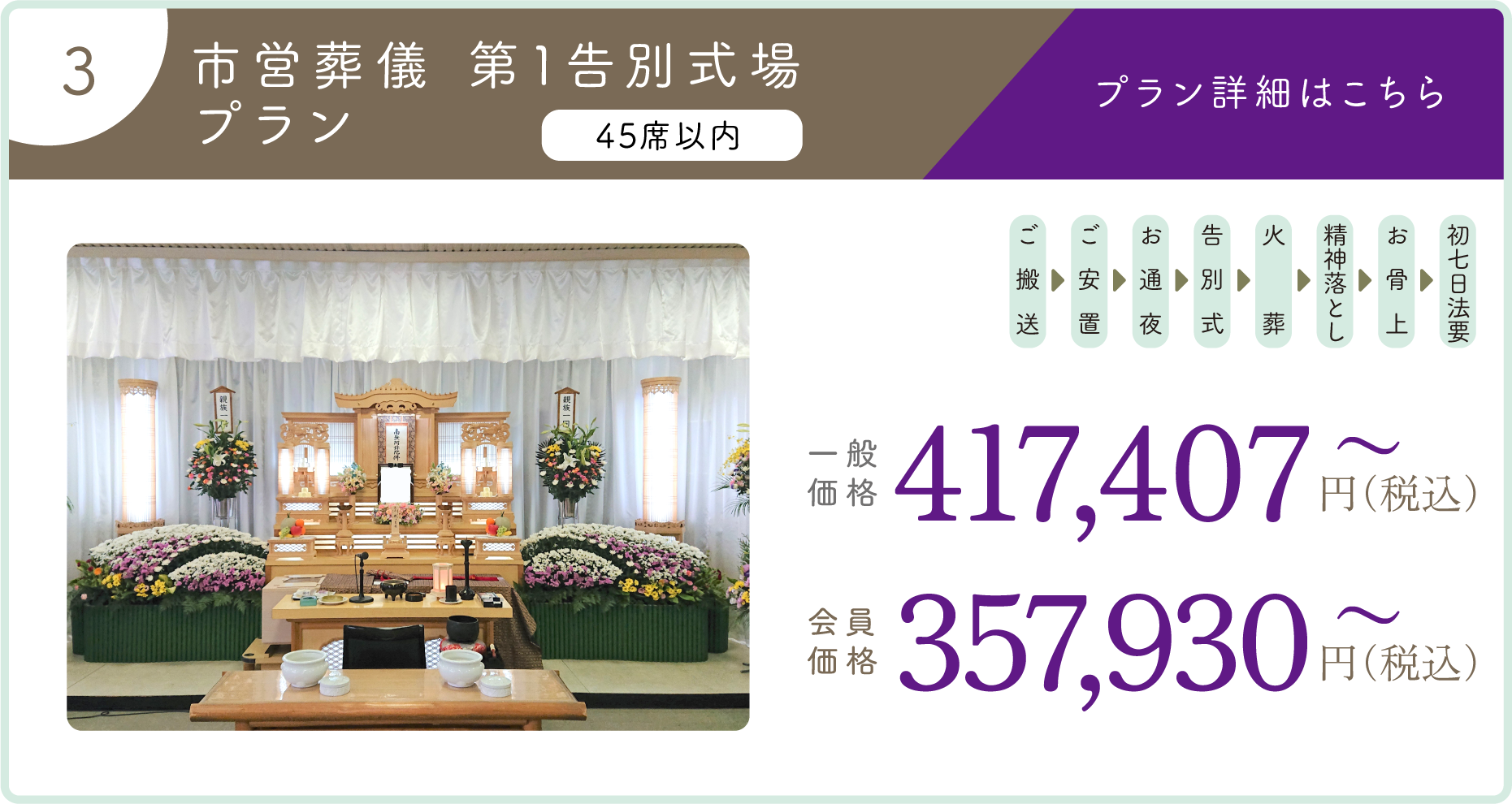 3:市営葬儀 第1告別式場プラン